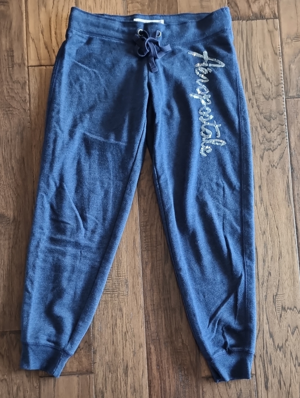 Aeropostale Womens' Navy Jogger Sweatpants with Script Logo